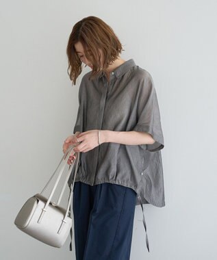 YECCA VECCA サイドスリットドロストシャツ Gray