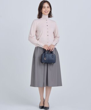 組曲 L 【6色展開・UVケア】クルーネックモダンカーディガン ピンクベージュ系