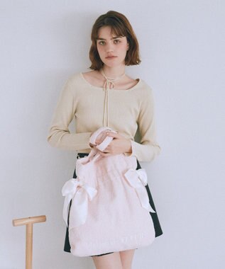 Maison de FLEUR ボアダブルリボントートバッグ