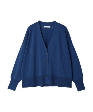 Green Parks 洗える　ステッチ入りＶネックカーディガン Blue