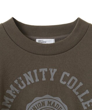 CRAFT STANDARD BOUTIQUE カレッジプリントショートプルオーバー Khaki