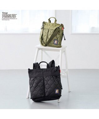 ROOTOTE 8457【スヌーピー】IP.セオルー.パフ.ピーナッツ-0R 01：ブラック