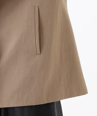 23区 【エステータ】ウールリネン レザートリミング ジャケット カーキ系