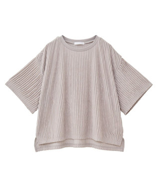 Green Parks ５分袖フリルカットプルオーバー Gray