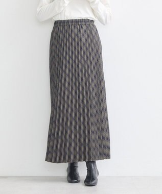 earth music&ecology すきな丈Ｔ／Ｒプリーツスカート Check Brown