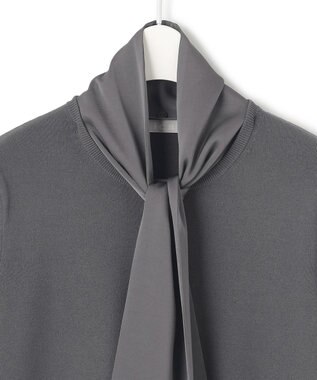 ICB 【洗える】 クロスコンビ ボウタイニット チャコール系