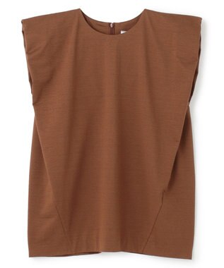 BEIGE， 【洗える】SCALA / コットンリネンボリュームスリーブトップス Brown