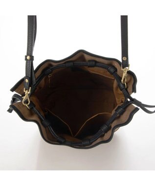 UNBILLION perche パラフィン防水キャンバスドロストショルダーバッグ キャメルブラック