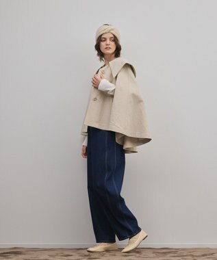 GRACE CONTINENTAL リネンオックスケープジャケット ベージュ