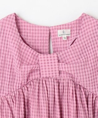 組曲 KIDS 【150-160㎝】ギンガムサッカー ワンピース ラズベリー