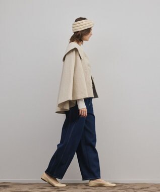 GRACE CONTINENTAL リネンオックスケープジャケット ベージュ