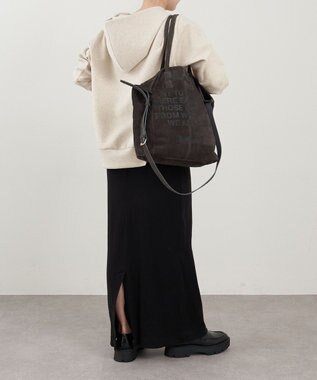 russet ステンシルデザインスエード2WAYトートバッグ(CE-1639) Gray