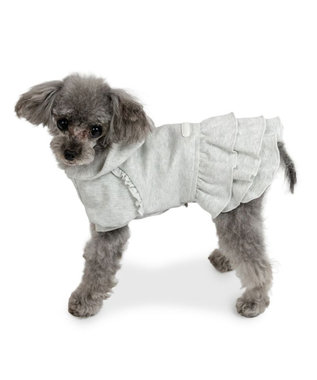 PET PARADISE ペットパラダイス フリルフーディー 《グレー》 小型犬 グレー