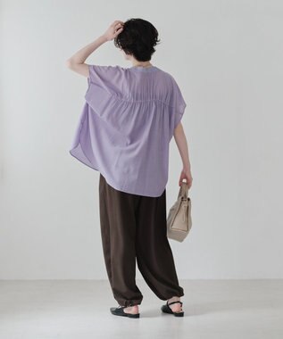 Green Parks フレンチスリーブリブドッキングシャツ Purple