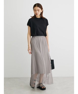 Green Parks ・ＥＬＥＮＣＡＲＥ　ＤＵＥ　メッシュギャザースカート Gray