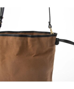 UNBILLION perche パラフィン防水キャンバスドロストショルダーバッグ キャメルブラック