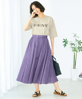 ANY L 【洗える】フロッキーロゴ Tシャツ オイスター