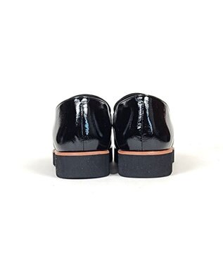 Dominic3 スニーカーソール チェーンモチーフローファー ブラックエナメル