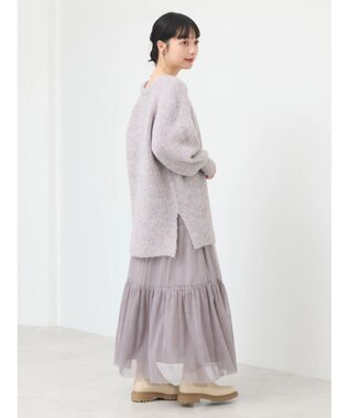 earth music&ecology ふわふわメランジチュニック Lavender