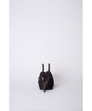 MIYABIYA 【撥水加工】篭目大柄エンボスボンディングミニボストン チョコレート