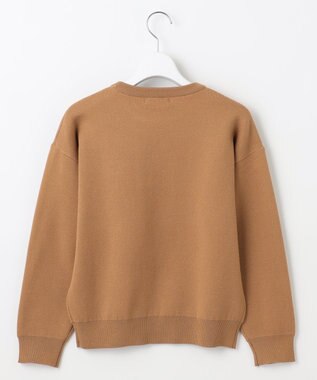 Feroux 【洗える】レタードロゴ プルオーバーニット ダークブラウン系