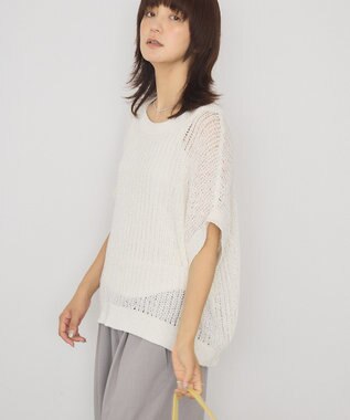 AMERICAN HOLIC 透かし畦ルーズニット Ivory