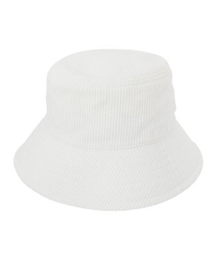 MOONBAT FURLA コール天バケットハット／ロゴ刺繍 オフホワイト