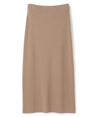 uncrave 【手洗い可】スムース ニット リブ スカート（uncrave STANDARD） カーキベージュ