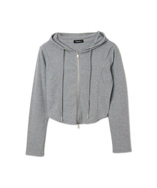 WEGO カーブヘムダブルZIPパーカー 杢グレー