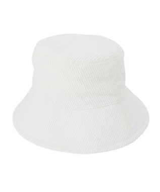 MOONBAT FURLA コール天バケットハット／ロゴ刺繍 オフホワイト