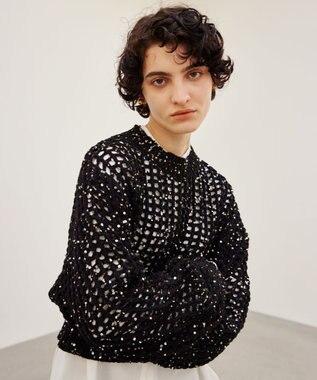 BEIGE， 【洗える】BARQUIER / スパンコールニット