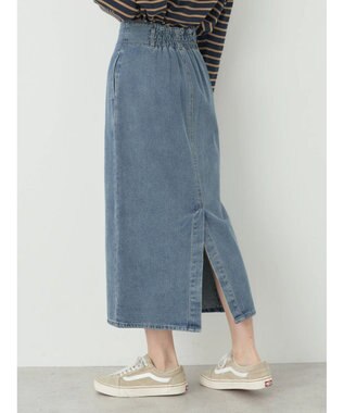 earth music&ecology デニムナロースカート Medium Indigo