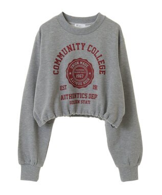 CRAFT STANDARD BOUTIQUE カレッジプリントショートプルオーバー Gray Mixture