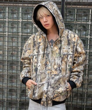 WEGO 【ユニセックス着用ITEM/MLサイズ展開】ワーカーズボアフードブルゾン 柄1