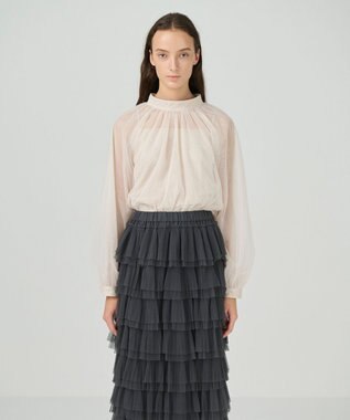 GRACE CONTINENTAL チュールハイネックトップ