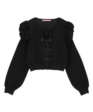 Maison de FLEUR ローズニットカーディガン Black