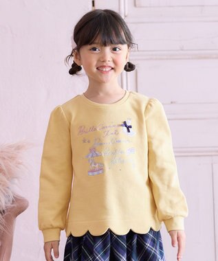 ANY KIDS 裏毛 スカラップ トレーナー マスタード