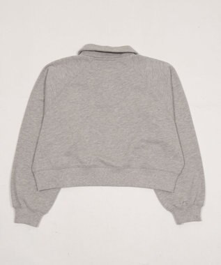 WEGO 襟付きグラフィックショートスウェット 杢グレー