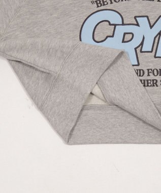 WEGO 襟付きグラフィックショートスウェット 杢グレー