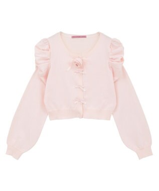 Maison de FLEUR ローズニットカーディガン Light Pink