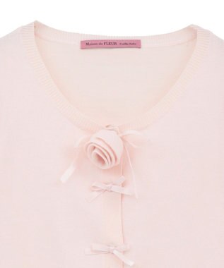 Maison de FLEUR ローズニットカーディガン Light Pink