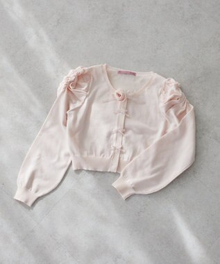 Maison de FLEUR ローズニットカーディガン Light Pink
