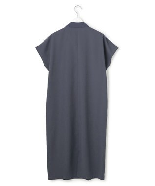 ICB 【先行予約・WEB限定】FluidBackSatin ニット衿シャツワンピース ダルブルー