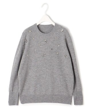 ICB 【洗える】 ジュエルニットプルオーバー ライトグレー系