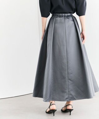 #Newans ヘビーサテンフレアースカート グレー