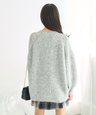 earth music&ecology ふわふわＭＩＸヤーンカーディガン Light Gray