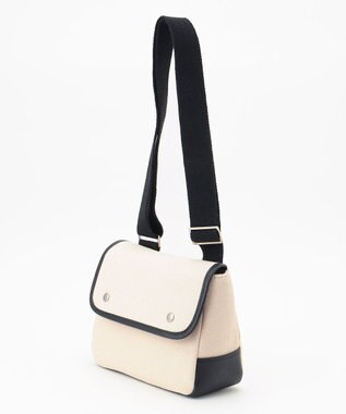 J.PRESS MEN レザーコンビショルダーバッグ アイボリー系