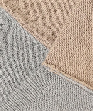 自由区 【セットアップ対応・洗える】ウールミラノボトルネック ニット モカ×ライトグレー