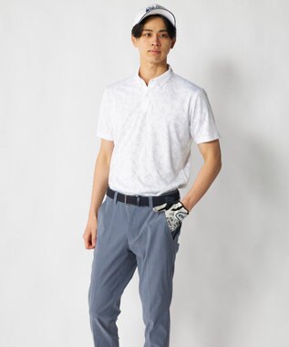 FILA GOLF／marie claire 【FILA GOLF】メッシュ加工ロゴ半袖ポロシャツ ホワイト