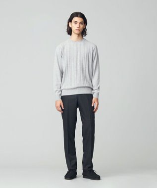 J.PRESS MEN 【FLEX YARN】ケーブルニット ライトグレー系